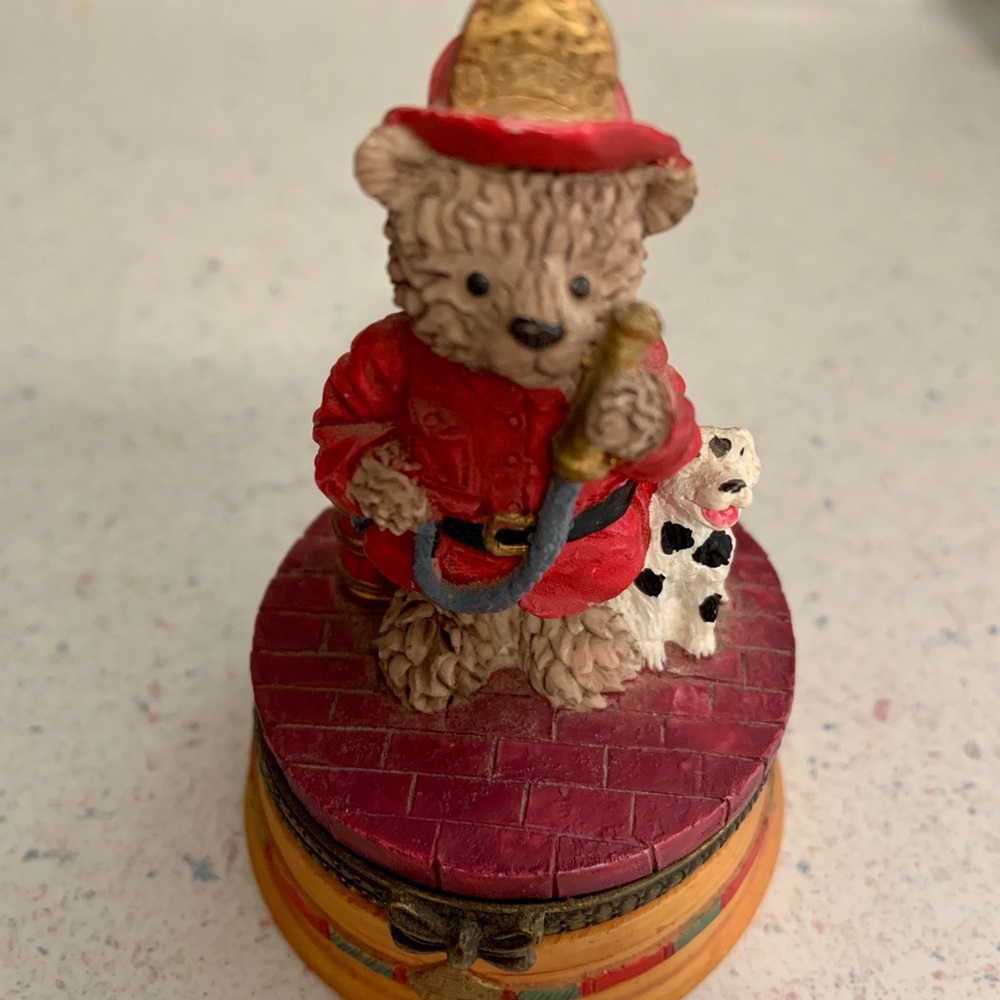 Bear Firefighter Trinket Box